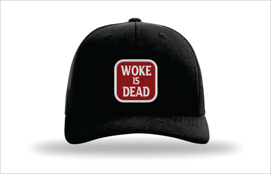 Woven Patch Snapback Trucker - Black